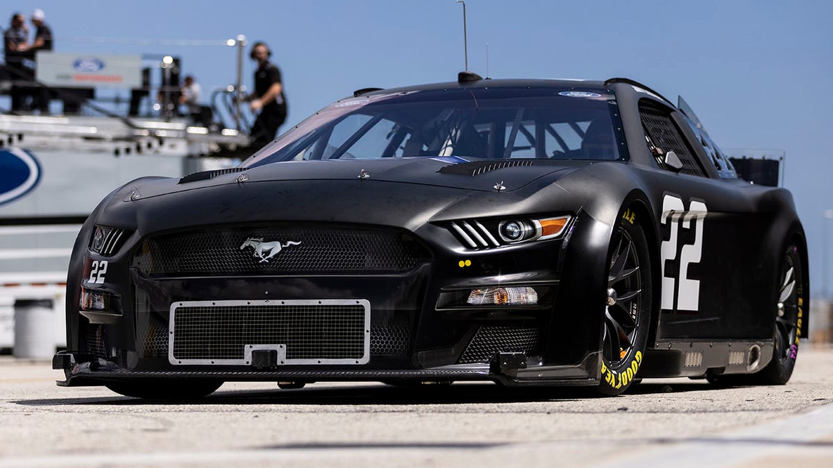 Team Penske brought an uncharacteristic black Mustang to Daytona for Joey Logano to test.