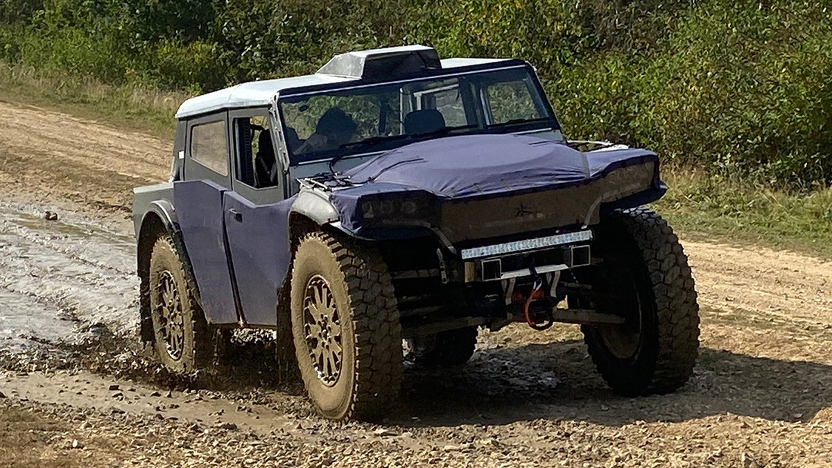 The fabric-bodied Fering Pioneer is built on an aluminum space frame chassis.