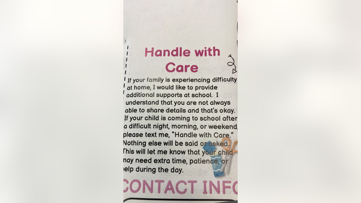 Teacher's viral 'handle with care' text system is exactly what parents need this school year
