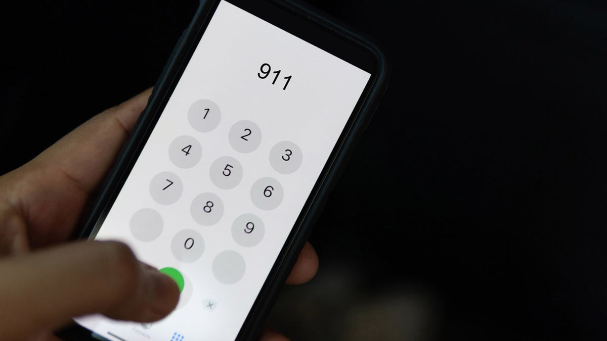 Stock photo of cell phone with 911