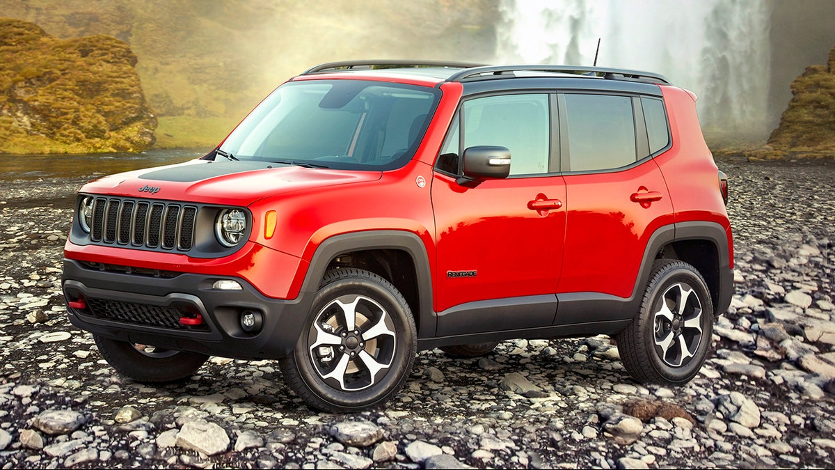 This undated photo provided by Stellantis shows the 2020 Jeep Renegade, a small SUV that offered an average savings of about 14% in August. (Stellantis via AP)