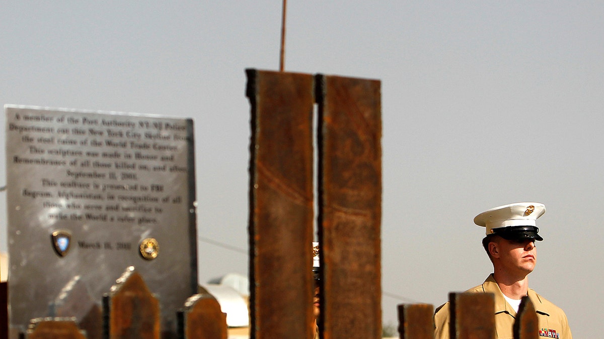 metallic model of World Trade Center for 9/11