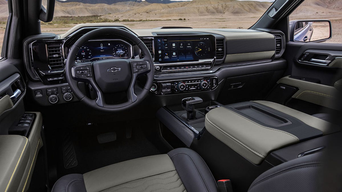 The Silverado ZR2 gets a rugged interior treatment.
