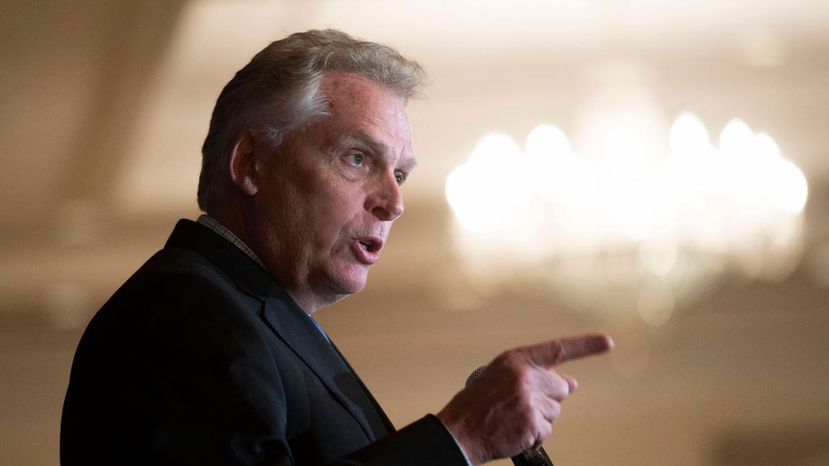 In this Wednesday, Sept. 1, 2021, file photo, Virginia Democratic gubernatorial candidate Terry McAuliffe addresses the Virginia FREE Leadership Luncheon in McLean, Va. McAuliffe and Republican Glenn Youngkin are set to square off in Virginia’s first gubernatorial debate of the general election season, on Thursday, Sept. 16, in a race that is being closely watched as a possible indicator of voter sentiment heading into the 2022 national midterm elections. (AP Photo/Cliff Owen, File)