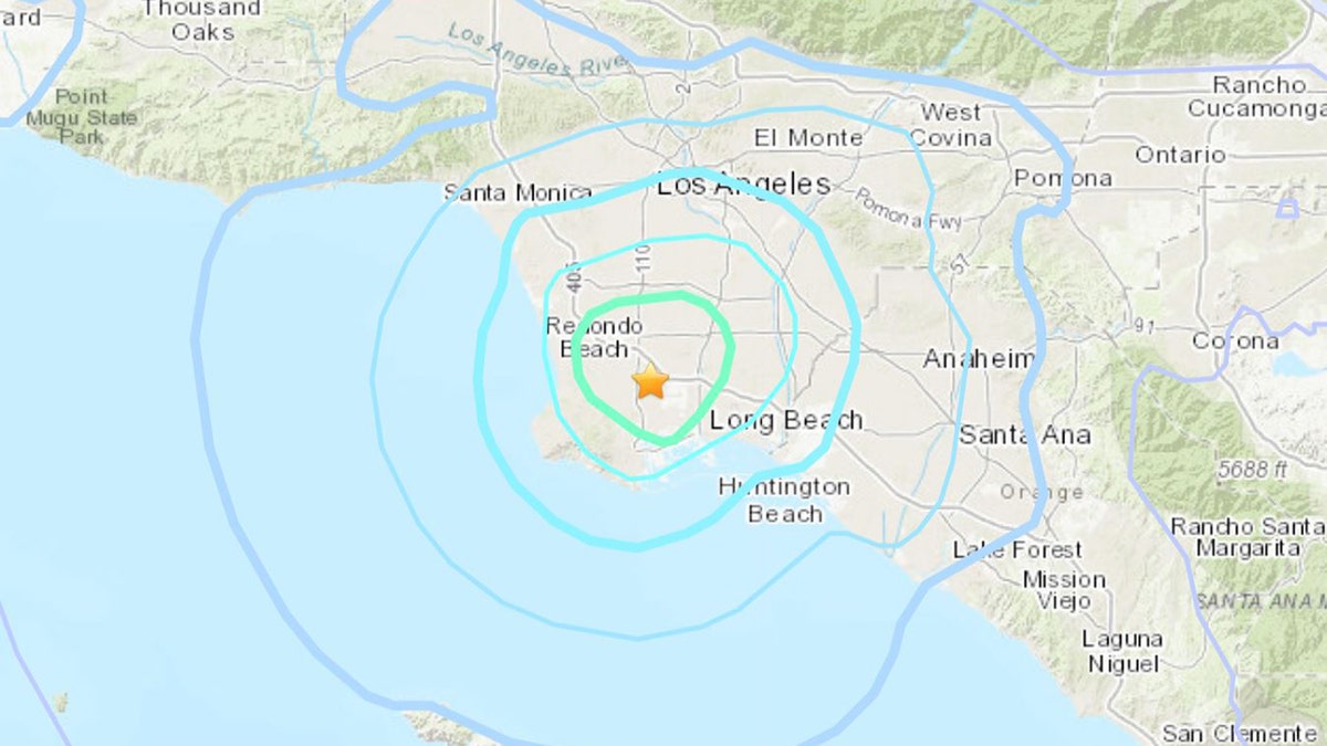 The quake was centered in Carson, south of downtown, but was felt across Los Angeles County -- as far northeast as Victorville and as far south as the U.S.-Mexico border, according to the U.S. Geological Survey's "Did You Feel It" site.