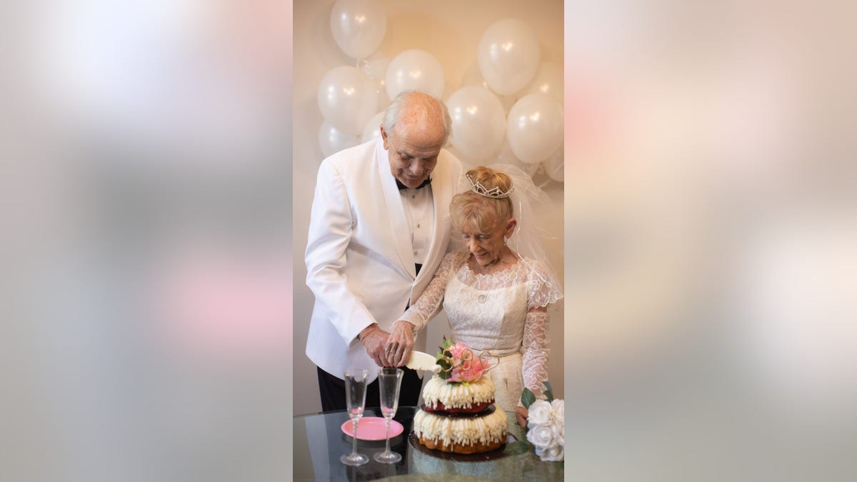 "I couldn’t believe it fit me perfectly," Karen said about her dress. "The only thing that wasn’t in the box was the big hoop I wore under the dress. It was in perfect condition."