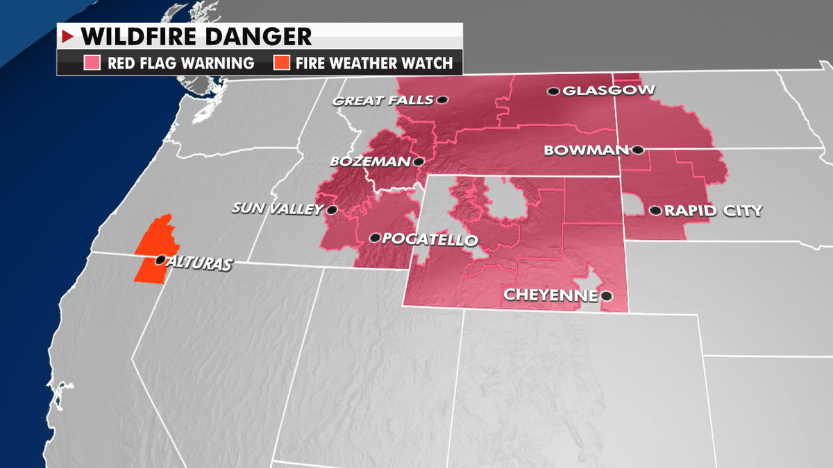 Current wildfire danger in the western U.S.