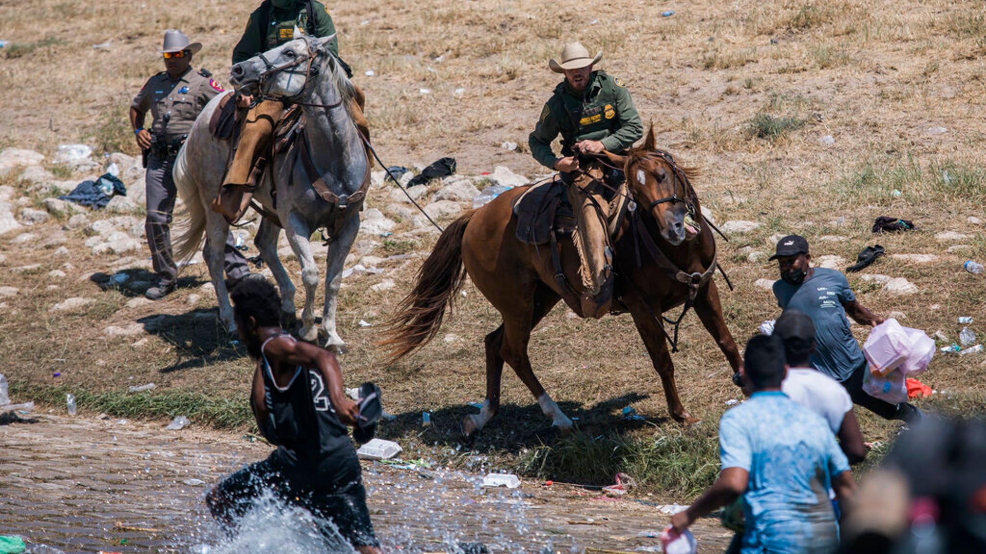 In fact, the agents had used their reins to control the horses in the Del Rio River, but that had been misinterpreted as them using whips. But Mayorkas and Harris condemned the scenes, and an investigation was launched -- an investigation that has still not formally concluded.