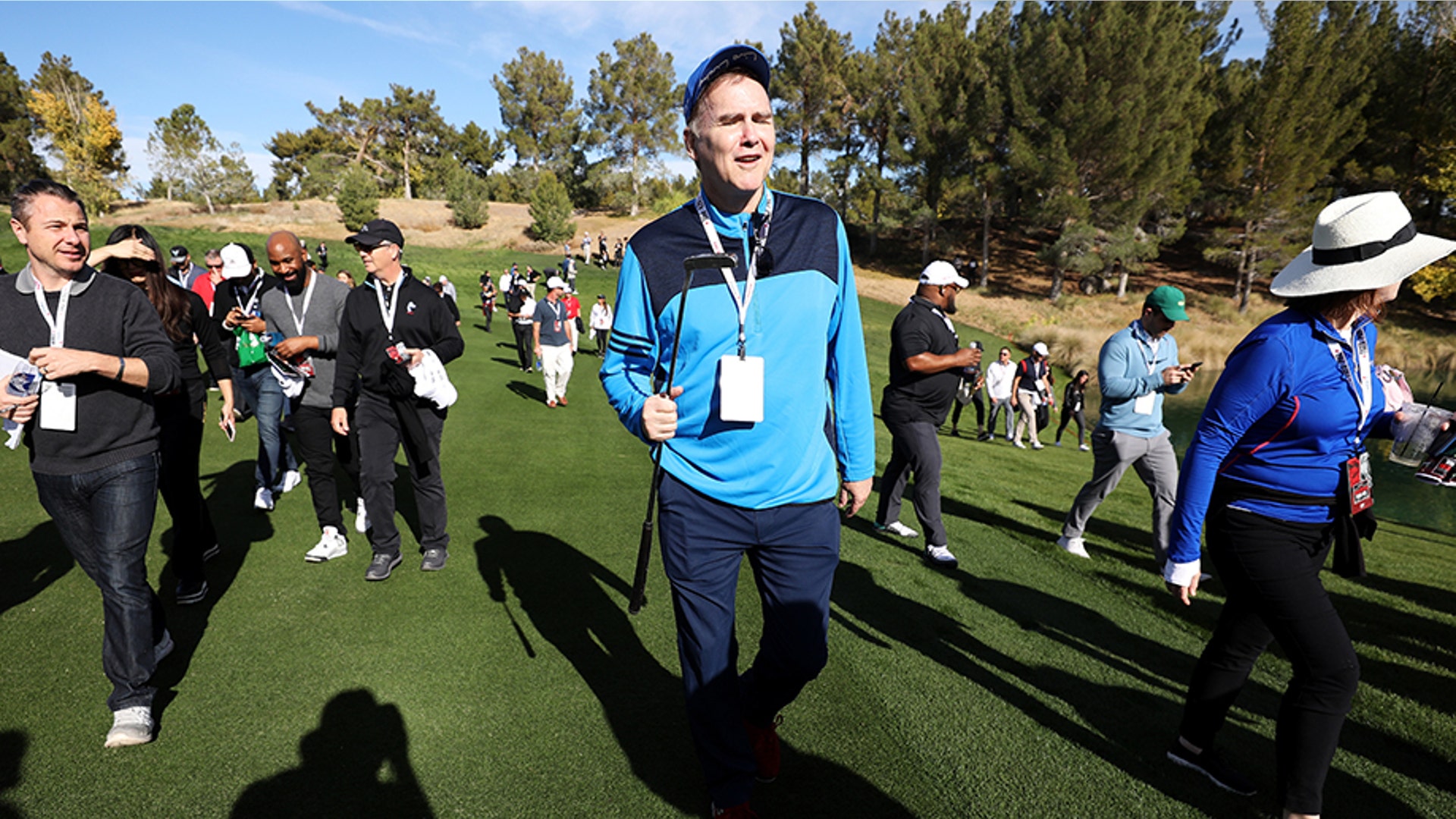 LAS VEGAS, NV - NOVEMBER 23:  Comedian Norm Macdonald during The Match: Tiger vs Phil at Shadow Creek Golf Course on November 23, 2018 in Las Vegas, Nevada.