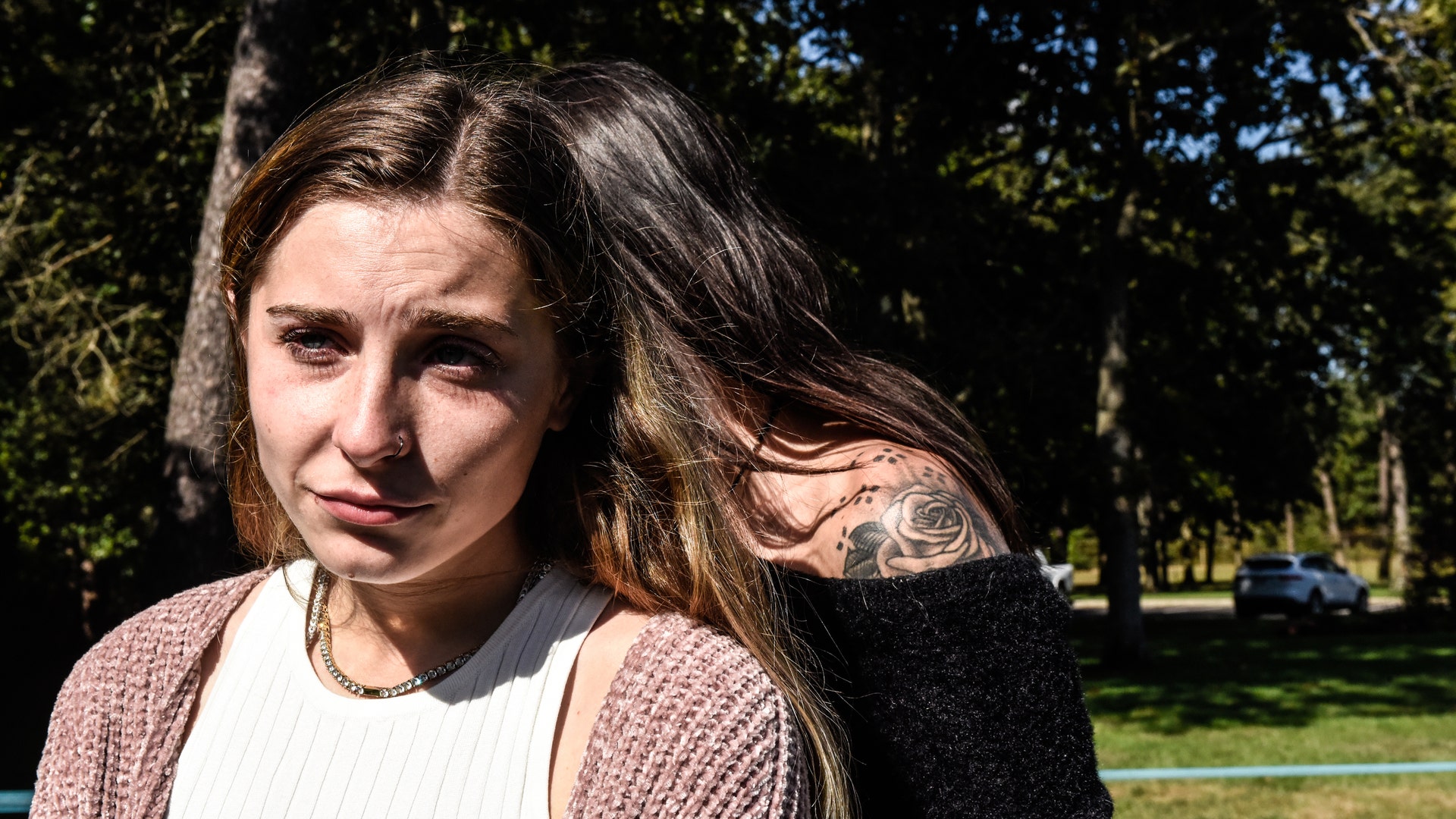 HOLBROOK, NY - SEPTEMBER 26: Mourners gather at a funeral home to pay respects to Gabby Petito on September 26, 2021 in Holbrook, New York. As the search continues for a second week in Florida to find Brian Laundrie, who is a person of interest, the family of Gabby Petito is holding a public funeral in her hometown of Long Island. 