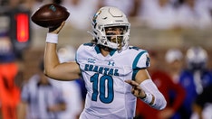 No. 17 Coastal Carolina wins third staight over Kansas 49-22