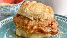 Fried Honey Butter Chicken Biscuits for your NFL football party: Try the recipe