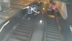 New York City escalator attack caught on video