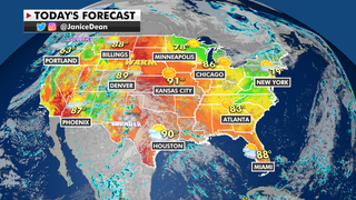 Cold fronts pushing across US, but Plains facing above-average temperatures