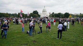 Police and media outnumber 'Justice for J6' protesters at Capitol Hill rally
