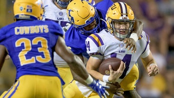 Johnson's 3 TDs help LSU pull away from McNeese in 34-7 win