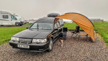Couple road trips in converted hearse nicknamed ‘The Grim Sleeper’