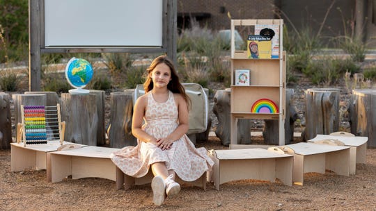 Girl, 8, designs portable classroom after school she helped build for refugees burns down