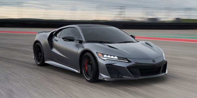The NSX uses a turbocharged V6 and three electric motors in its all-wheel-drive system.