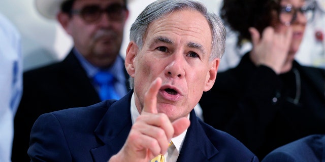 Texas Gov. Greg Abbott during a news conference in San Antonio, Texas, on March 16, 2020. 