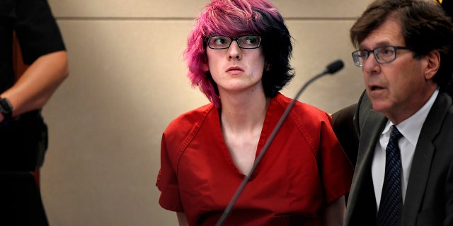 In this May 15, 2019, file photo, Devon Erickson appears in court at the Douglas County Courthouse in Castle Rock, Colo.