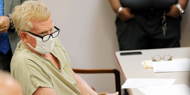 Alex Murdaugh sits during his bond hearing Thursday, Sept. 16, 2021, in Varnville, South Carolina.