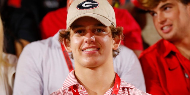 Arch Manning attends a game between the South Carolina Gamecocks and the Georgia Bulldogs at Sanford Stadium on Sept. 18, 2021, in Athens, Georgia. 