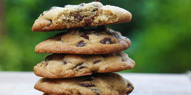 Stack of chocolate chip cookies