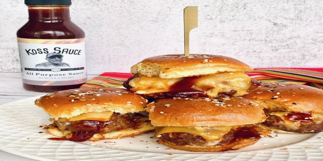 These barbecue sliders pack a punch with Babybel cheese and smoked gouda.