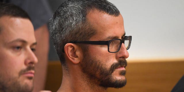 Christopher Watts is in court for his arraignment hearing at the Weld County Courthouse on August 21, 2018 in Greeley, Colorado. Watts faces nine charges, including several counts of first-degree murder of his wife and his two young daughters. 