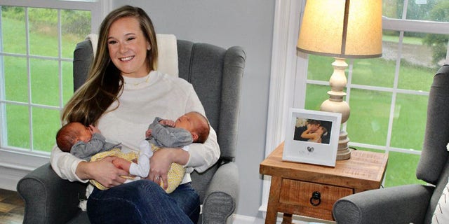 Stacy Green, 30, from Thurmont, Maryland, is a fraternal twin who gave birth to identical twins -- Brynlee and Brianne --  op Aug. 24.