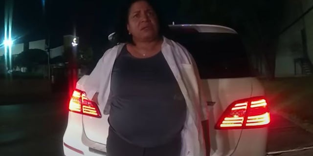 Angela West is seen in a police body camera image, Aug. 20, 2021. (Dallas Police Department)