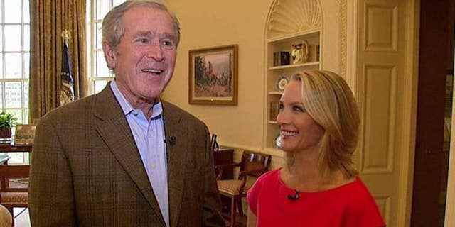 Former Press. George W. Bush and Dana Perino