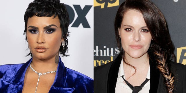 Demi Lovato (left) asked Emily Hampshire (right) on a date via direct message.
