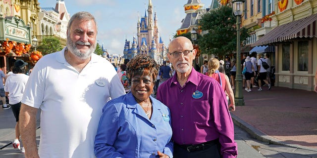 Chuck Milam, Earliene Anderson and Forrest Bahruth have worked at Disney World since the park opened 50 years ago.