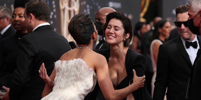 Mary Elizabeth Winstead arrives at the 73rd Emmy Awards at the JW Marriott on Sunday, Sept. 19, 2021 at L.A. LIVE in Los Angeles. 