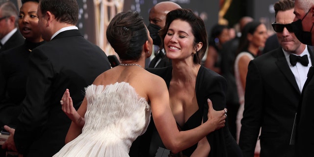 Mary Elizabeth Winstead arrives at the 73rd Emmy Awards at the JW Marriott on Sunday, September 19, 2021 at LA LIVE in Los Angeles. 