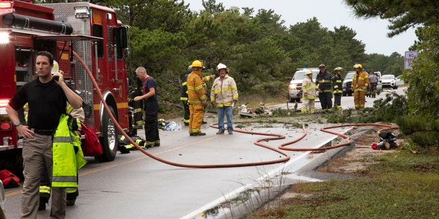Firefighters at the scene of the accident