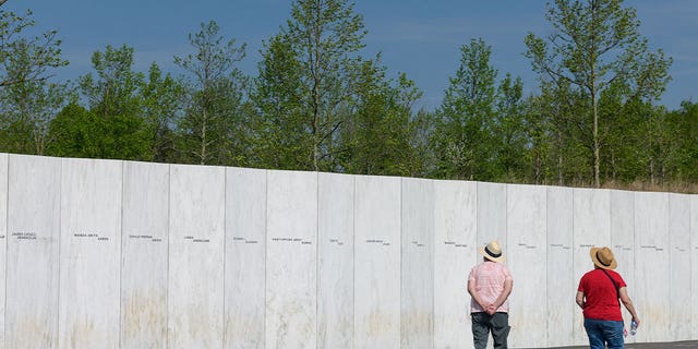 People visit the Flight 93 National Memorial in Shanksville, Pennsylvania on May 26, 2021. 