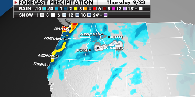 Forecast precipitation for the Northwest