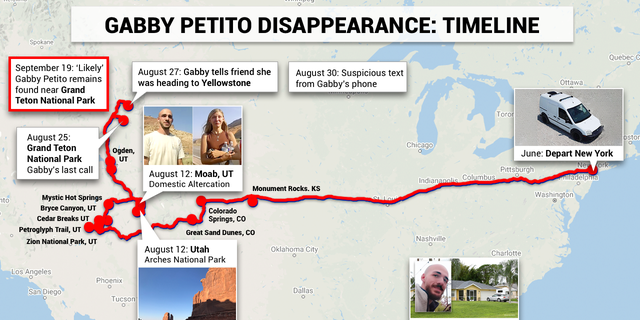 Gabby Petito homicide: Timeline of disappearance with Brian Laundrie