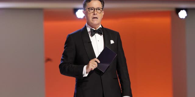 Stephen Colbert appears at the 73rd Emmy Awards.