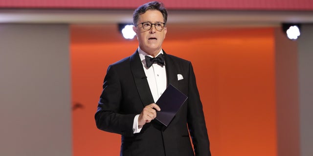 Late night host Stephen Colbert took the stage to present the award for Outstanding Supporting Actress in a Drama Series, but first joked about Gov. Gavin Newsom's recent recall election in California. 