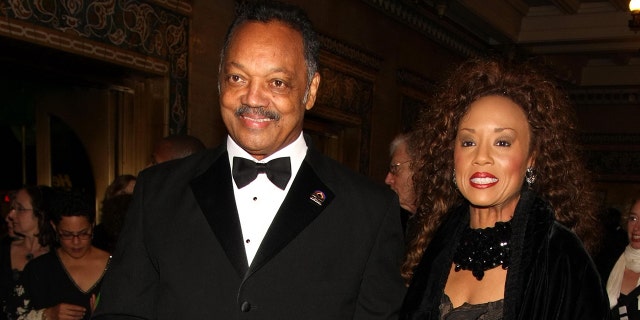 The Rev. Jesse Jackson and wife Jacqueline Jackson are seen in New York City, Dec. 2, 2009. (Getty Images)