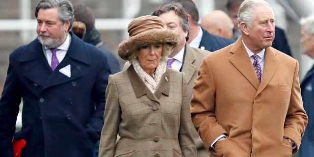 Michael Fawcett (L) accompanies Camilla, Duchess of Cornwall and Prince Charles, Prince of Wales as they attend The Prince's Countryside Fund Race Day at Ascot Racecourse on November 23, 2018 in Ascot, England.