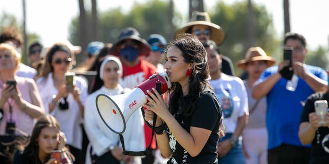 Faith group to march on Washington to raise awareness for religious persecution For the Martyrs founder Gia Chacon participates in the first March for the Martyrs in Long Beach, California, on Sept. 5, 2020.
