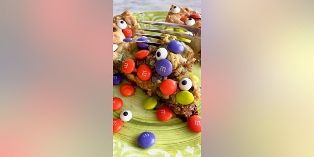 The "Goblin Skillet Cookie" is a giant chocolate chip cookie with oats, M&amp;M’s and candy eyeballs. 