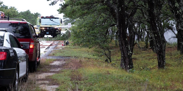 Vehicles at the scene of the crash