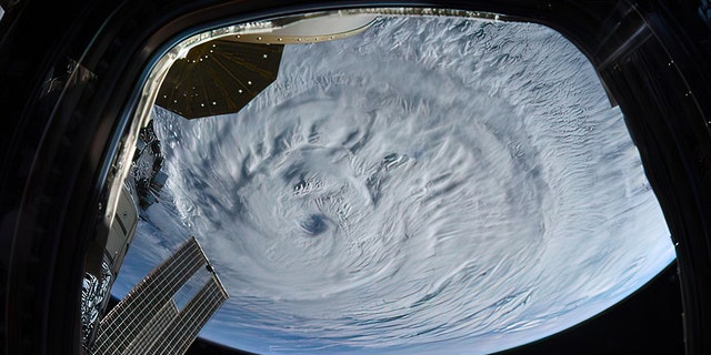 Hurricane Larry rages above the Atlantic Ocean in this image captured by NASA astronaut Megan McArthur at the International Space Station on Sept. 7, 2021. 