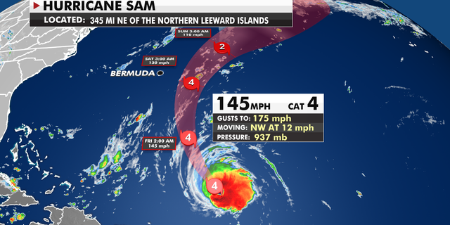 Hurricane Sam over the Atlantic